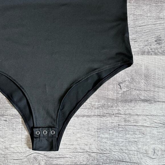 REORIA Ultimate Obsession Halter Bodysuit NEW Womens XL Black Snap Button - Picture 2 of 6